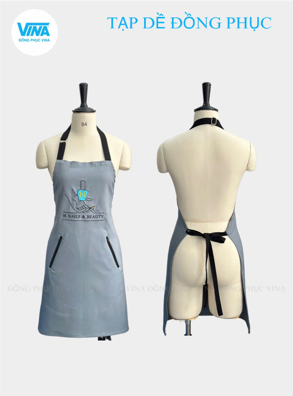 Tạp dề nails thêu logo theo yêu cầu